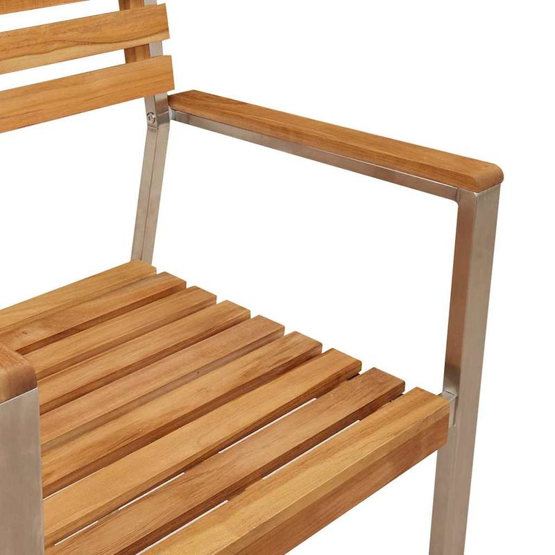 Casa si Gradina - Gradina si terasa - Mobilier exterior - Mese gradina - Set mese gradina 9 pcs Lemn de tec masiv si otel inoxidabil - Infinity.ro