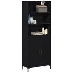 Casa si Gradina - Mobilier - Comode si corpuri - Comode - bufet  Stejar Negru 69.5x34x180 cm Lemn Prelucrat - Infinity.ro