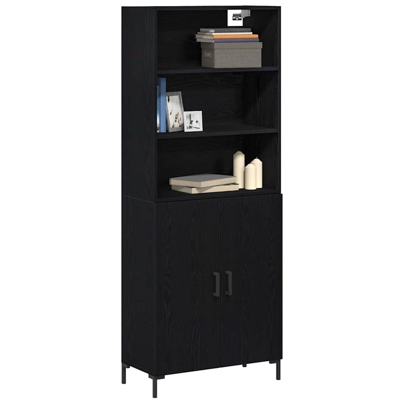 Casa si Gradina - Mobilier - Comode si corpuri - Comode - bufet  Stejar Negru 69.5x34x180 cm Lemn Prelucrat - Infinity.ro