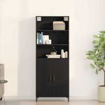 Casa si Gradina - Mobilier - Comode si corpuri - Comode - bufet  Stejar Negru 69.5x34x180 cm Lemn Prelucrat - Infinity.ro