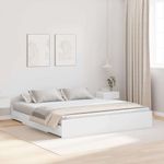 Casa si Gradina - Mobilier - Paturi si accesorii - Paturi - Cadru de pat cu depozitare cu sertar cu headboard cu depozitare Alb 180 x 200 cm - Infinity.ro
