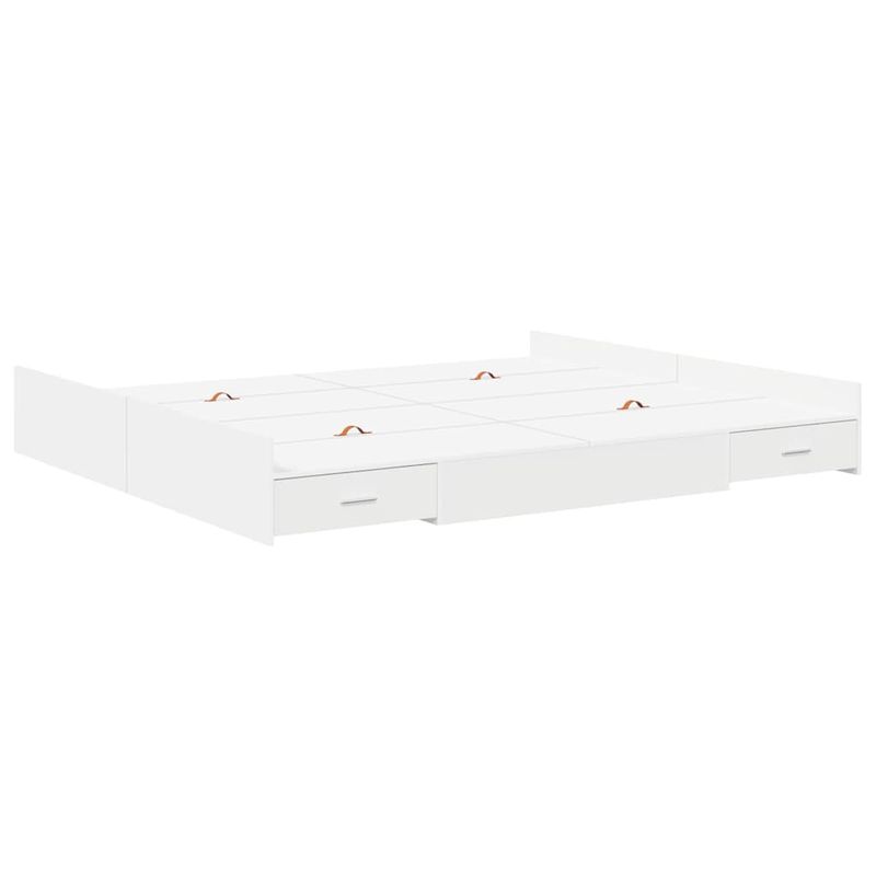 Casa si Gradina - Mobilier - Paturi si accesorii - Paturi - Cadru de pat cu depozitare cu sertar cu headboard cu depozitare Alb 180 x 200 cm - Infinity.ro