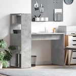 Casa si Gradina - Mobilier - Mese si birouri - Birouri - Biroul cu stocare gri-concret 113x54x120 cm din lemn prelucrat - Infinity.ro