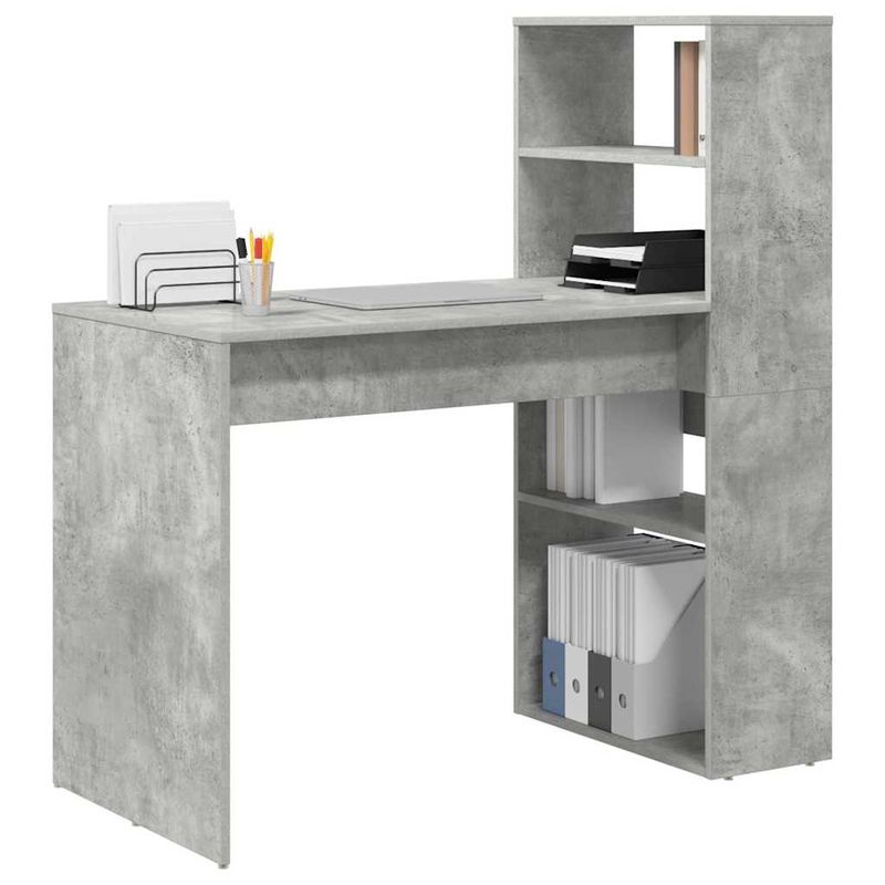 Casa si Gradina - Mobilier - Mese si birouri - Birouri - Biroul cu stocare gri-concret 113x54x120 cm din lemn prelucrat - Infinity.ro
