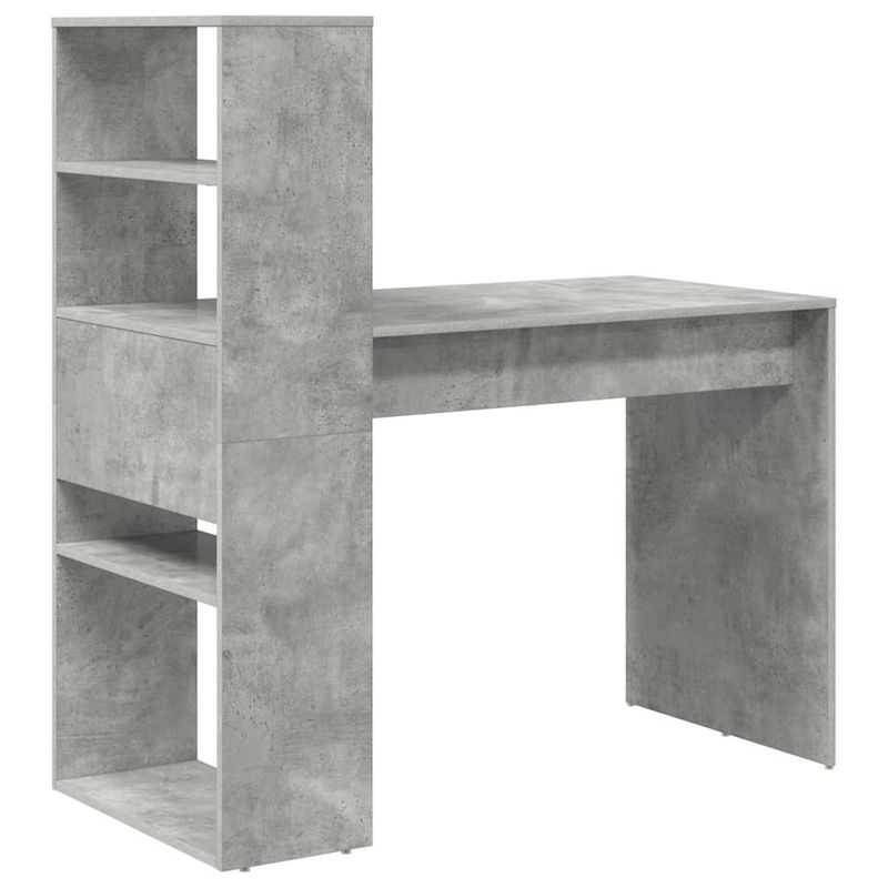 Casa si Gradina - Mobilier - Mese si birouri - Birouri - Biroul cu stocare gri-concret 113x54x120 cm din lemn prelucrat - Infinity.ro