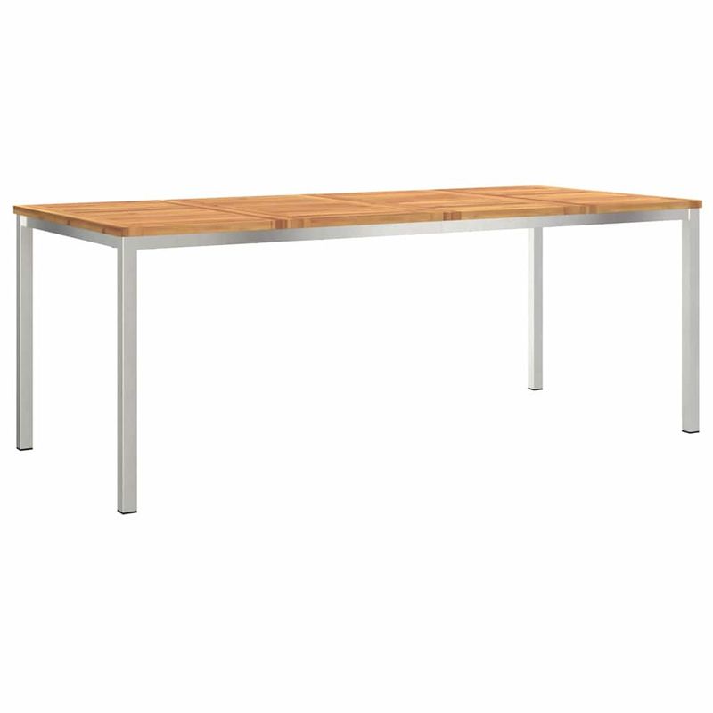 Casa si Gradina - Gradina si terasa - Mobilier exterior - Mese gradina - Set de Masa pentru Gradina , 7 Piese, din Lemn Masiv de Acacia si Otel Inoxidabil - Infinity.ro