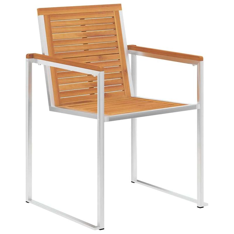 Casa si Gradina - Gradina si terasa - Mobilier exterior - Mese gradina - Set de Masa pentru Gradina , 7 Piese, din Lemn Masiv de Acacia si Otel Inoxidabil - Infinity.ro