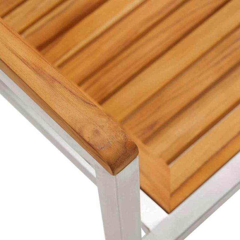 Casa si Gradina - Gradina si terasa - Mobilier exterior - Mese gradina - Set de Masa pentru Gradina , 7 Piese, din Lemn Masiv de Acacia si Otel Inoxidabil - Infinity.ro