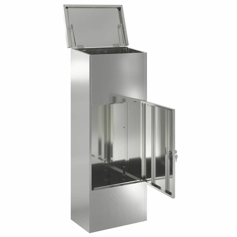 Casa si Gradina - Constructii - Depozitare, transport si protectie - Cutii postale - Cutie pentru colet Negru 44.5 x 29 x 110.5 cm Otel galvanizat - Infinity.ro