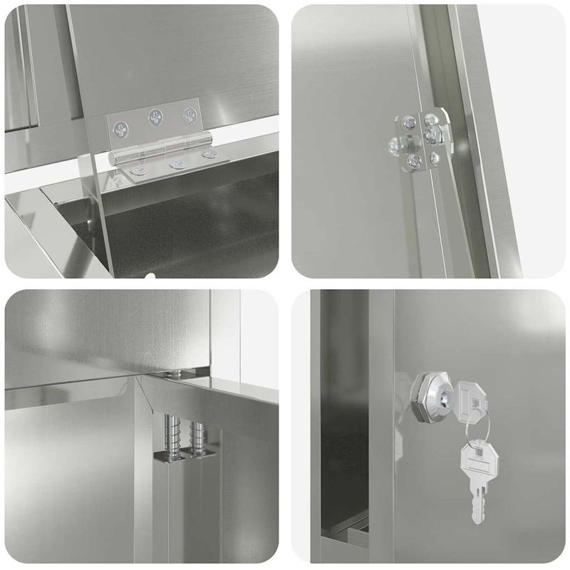 Casa si Gradina - Constructii - Depozitare, transport si protectie - Cutii postale - Cutie pentru colet Negru 44.5 x 29 x 110.5 cm Otel galvanizat - Infinity.ro