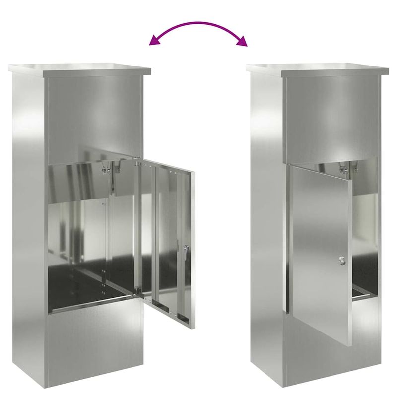 Casa si Gradina - Constructii - Depozitare, transport si protectie - Cutii postale - Cutie pentru colet Negru 44.5 x 29 x 110.5 cm Otel galvanizat - Infinity.ro