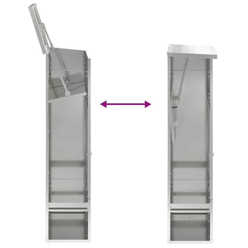 Casa si Gradina - Constructii - Depozitare, transport si protectie - Cutii postale - Cutie pentru colet Negru 44.5 x 29 x 110.5 cm Otel galvanizat - Infinity.ro