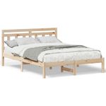 Casa si Gradina - Mobilier - Paturi si accesorii - Paturi - Cadru de pat cu headboard Maro 120 x 200 cm Lemn masiv de pin - Infinity.ro