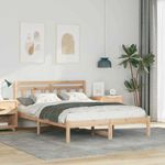 Casa si Gradina - Mobilier - Paturi si accesorii - Paturi - Cadru de pat cu headboard Maro 120 x 200 cm Lemn masiv de pin - Infinity.ro