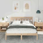 Casa si Gradina - Mobilier - Paturi si accesorii - Paturi - Cadru de pat cu headboard Maro 120 x 200 cm Lemn masiv de pin - Infinity.ro