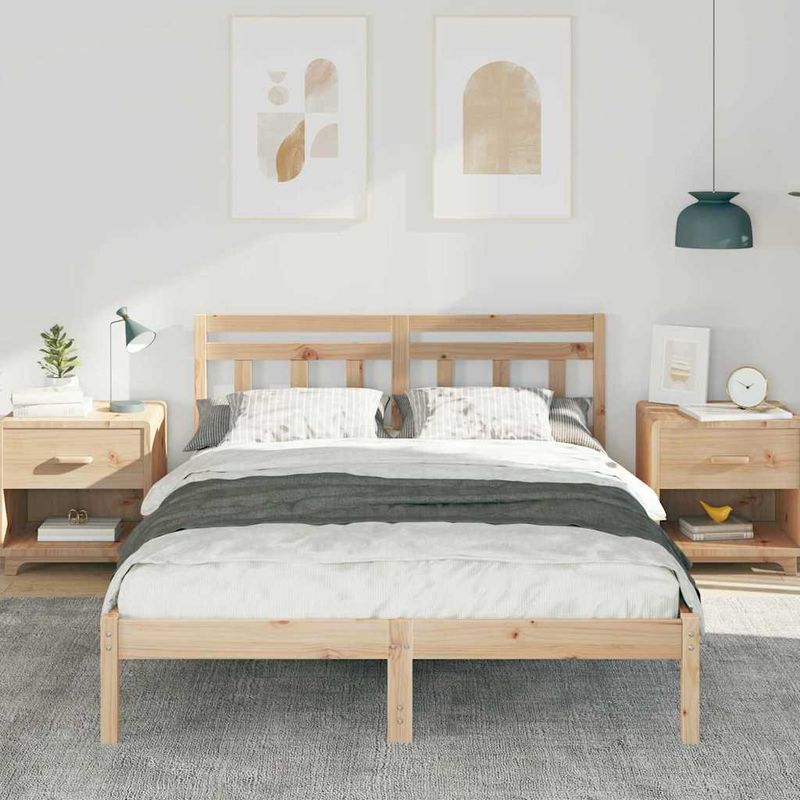 Casa si Gradina - Mobilier - Paturi si accesorii - Paturi - Cadru de pat cu headboard Maro 120 x 200 cm Lemn masiv de pin - Infinity.ro