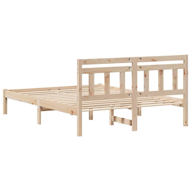 Casa si Gradina - Mobilier - Paturi si accesorii - Paturi - Cadru de pat cu headboard Maro 120 x 200 cm Lemn masiv de pin - Infinity.ro