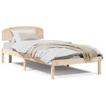 Casa si Gradina - Mobilier - Paturi si accesorii - Paturi - Cadru de pat cu tablie 75x190 cm din lemn masiv de pin - Infinity.ro