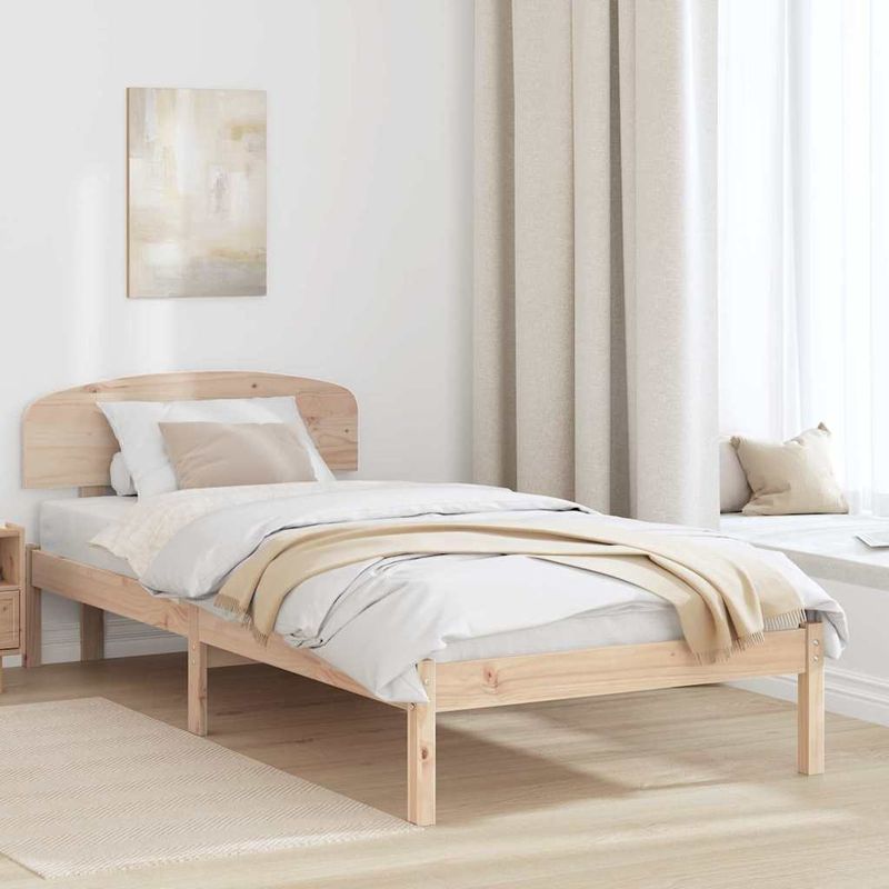 Casa si Gradina - Mobilier - Paturi si accesorii - Paturi - Cadru de pat cu tablie 75x190 cm din lemn masiv de pin - Infinity.ro