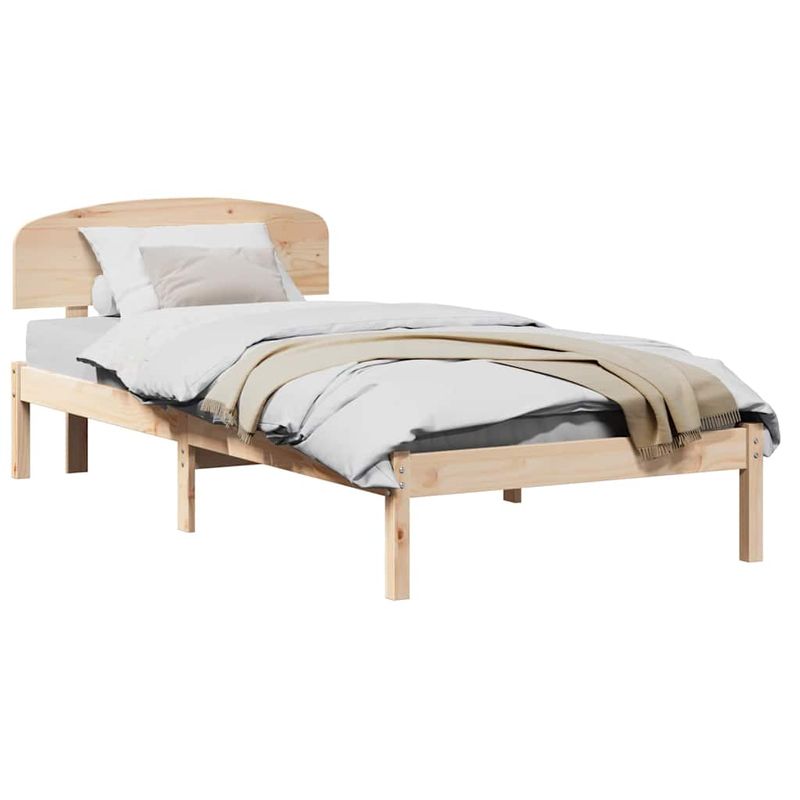 Casa si Gradina - Mobilier - Paturi si accesorii - Paturi - Cadru de pat cu tablie 75x190 cm din lemn masiv de pin - Infinity.ro