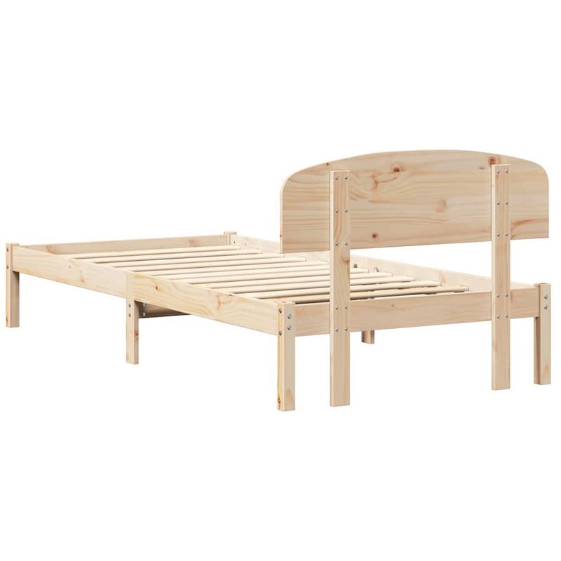 Casa si Gradina - Mobilier - Paturi si accesorii - Paturi - Cadru de pat cu tablie 75x190 cm din lemn masiv de pin - Infinity.ro