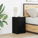 Casa si Gradina - Mobilier - Comode si corpuri - Noptiere - Noptiera LED cu sertar Stejar negru 38 x 34 x 61 cm PAL - Infinity.ro