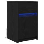 Casa si Gradina - Mobilier - Comode si corpuri - Noptiere - Noptiera LED cu sertar Stejar negru 38 x 34 x 61 cm PAL - Infinity.ro