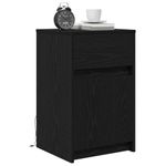 Casa si Gradina - Mobilier - Comode si corpuri - Noptiere - Noptiera LED cu sertar Stejar negru 38 x 34 x 61 cm PAL - Infinity.ro