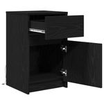 Casa si Gradina - Mobilier - Comode si corpuri - Noptiere - Noptiera LED cu sertar Stejar negru 38 x 34 x 61 cm PAL - Infinity.ro
