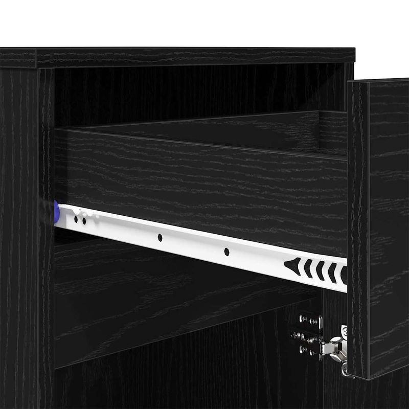 Casa si Gradina - Mobilier - Comode si corpuri - Noptiere - Noptiera LED cu sertar Stejar negru 38 x 34 x 61 cm PAL - Infinity.ro