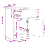Casa si Gradina - Mobilier - Comode si corpuri - Noptiere - Noptiera LED cu sertar Stejar negru 38 x 34 x 61 cm PAL - Infinity.ro