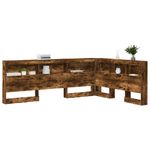 Casa si Gradina - Mobilier - Paturi si accesorii - Accesorii paturi - Tablie de pat cu LED, gri taupe, 183x16x78/88 cm, textil - Infinity.ro