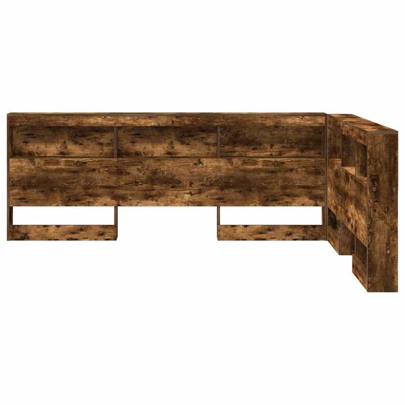 Casa si Gradina - Mobilier - Paturi si accesorii - Accesorii paturi - Tablie de pat cu LED, gri taupe, 183x16x78/88 cm, textil - Infinity.ro