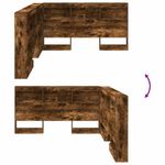 Casa si Gradina - Mobilier - Paturi si accesorii - Accesorii paturi - Tablie de pat cu LED, gri taupe, 183x16x78/88 cm, textil - Infinity.ro