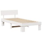 Casa si Gradina - Mobilier - Paturi si accesorii - Paturi - Cadru de pat cu headboard Alb 75 x 190 cm Lemn de brad solid - Infinity.ro