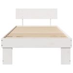 Casa si Gradina - Mobilier - Paturi si accesorii - Paturi - Cadru de pat cu headboard Alb 75 x 190 cm Lemn de brad solid - Infinity.ro