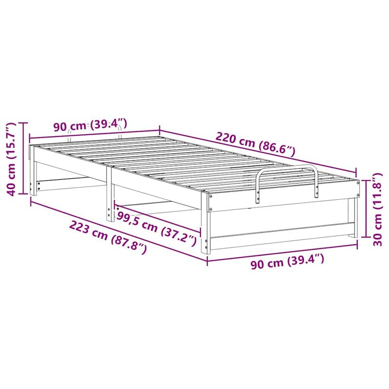 Casa si Gradina - Mobilier - Paturi si accesorii - Paturi - Cadru de pat cu maneri de transport Maro 90 x 220 cm - Infinity.ro