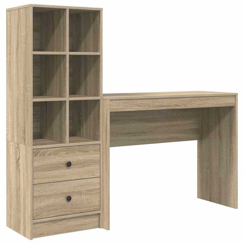 Casa si Gradina - Mobilier - Mese si birouri - Birouri - Birou cu Stocare Sonoma Oak Lemn Prelucrat - Infinity.ro