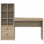 Casa si Gradina - Mobilier - Mese si birouri - Birouri - Birou cu Stocare Sonoma Oak Lemn Prelucrat - Infinity.ro