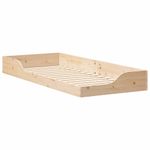 Casa si Gradina - Mobilier - Paturi si accesorii - Paturi - Cadru de pat de podea Maro 100 x 220 cm Lemn de brad solid - Infinity.ro