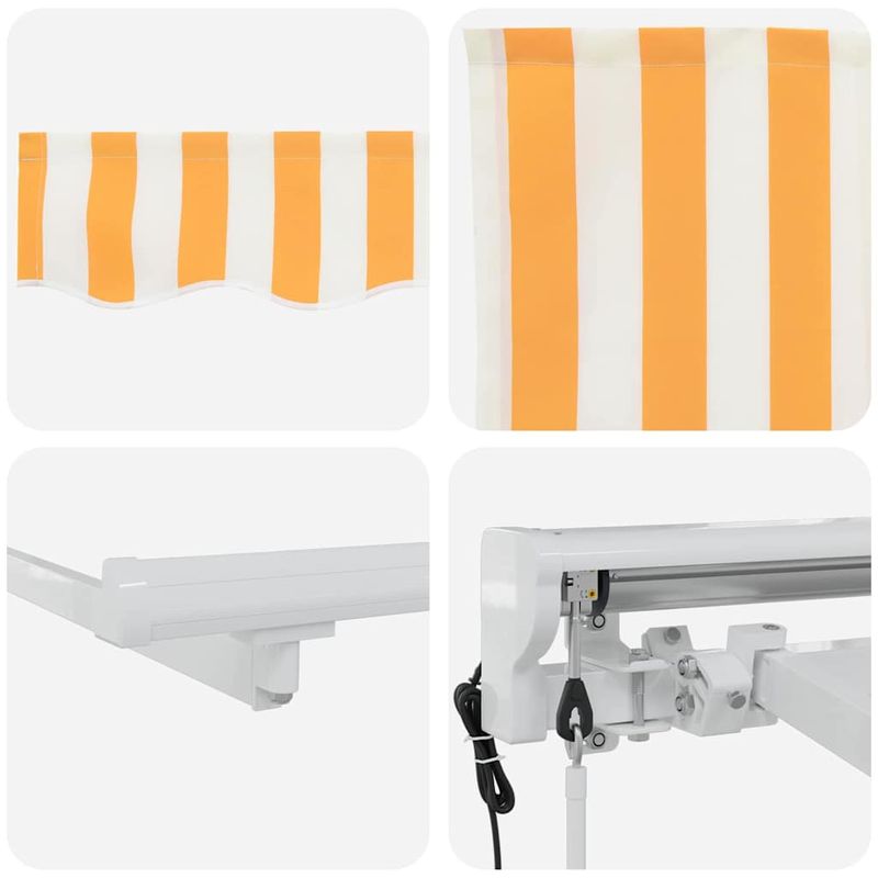 Casa si Gradina - Gradina si terasa - Umbrele si pavilioane - Pavilioane - Cortina Retractabila Manual Galben si alb 400x200 cm - Infinity.ro
