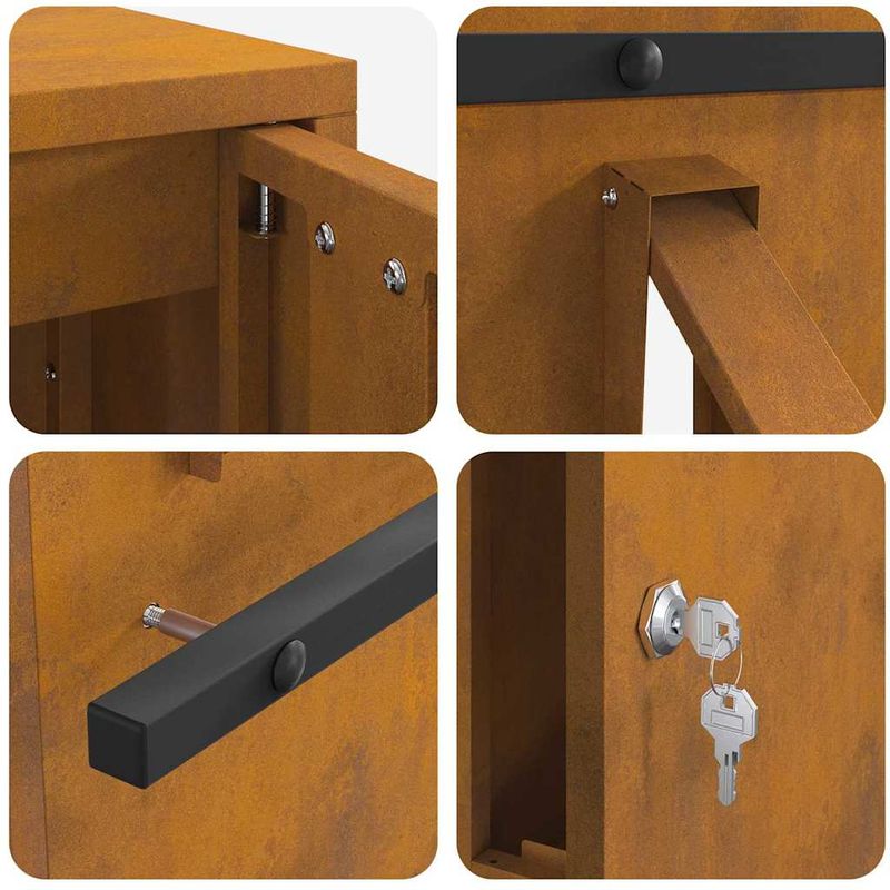 Casa si Gradina - Constructii - Depozitare, transport si protectie - Cutii postale - cutie postala Ruginit 30 x 23 x 55 cm - Infinity.ro