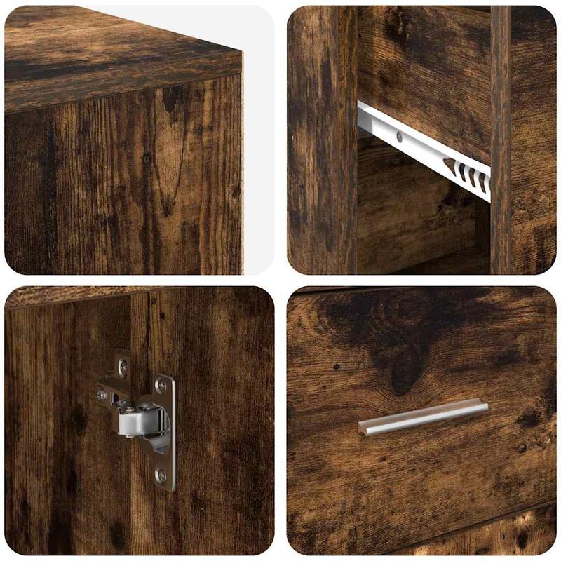 Casa si Gradina - Mobilier - Mese si birouri - Birouri - Birou de Colt Stejar Afumat 102x88x75 cm Lemn Ingineresc - Infinity.ro