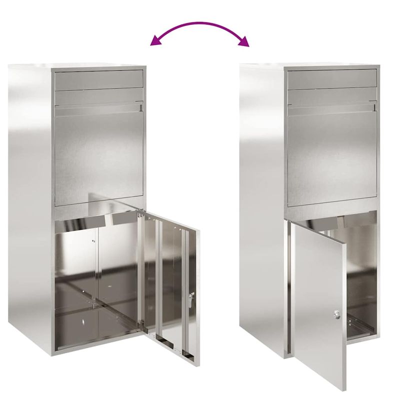 Casa si Gradina - Constructii - Depozitare, transport si protectie - Cutii postale - Cutie pentru colet Negru 41 x 38 x 103 cm Otel inoxidabil - Infinity.ro