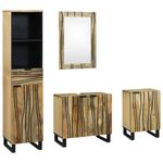 Casa si Gradina - Mobilier - Seturi de mobilier - Seturi baie - Set de mobilier pentru baie cu sertar cu raft cu depozitare cu usa cu oglinda 4 pcs Maro mare - Infinity.ro