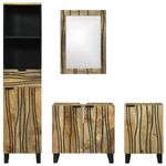 Casa si Gradina - Mobilier - Seturi de mobilier - Seturi baie - Set de mobilier pentru baie cu sertar cu raft cu depozitare cu usa cu oglinda 4 pcs Maro mare - Infinity.ro