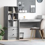 Casa si Gradina - Mobilier - Mese si birouri - Birouri - Birou cu Stocare Gri Sonoma Lemn Aglomerat - Infinity.ro
