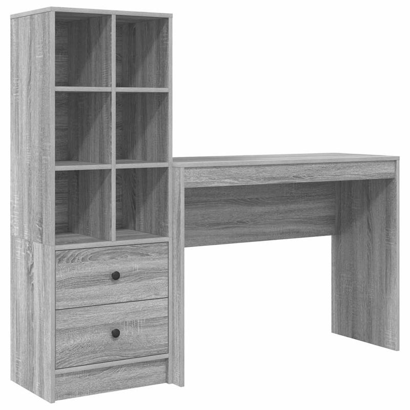 Casa si Gradina - Mobilier - Mese si birouri - Birouri - Birou cu Stocare Gri Sonoma Lemn Aglomerat - Infinity.ro
