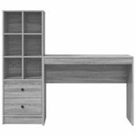 Casa si Gradina - Mobilier - Mese si birouri - Birouri - Birou cu Stocare Gri Sonoma Lemn Aglomerat - Infinity.ro