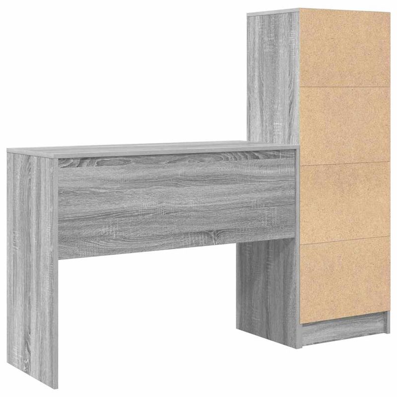 Casa si Gradina - Mobilier - Mese si birouri - Birouri - Birou cu Stocare Gri Sonoma Lemn Aglomerat - Infinity.ro